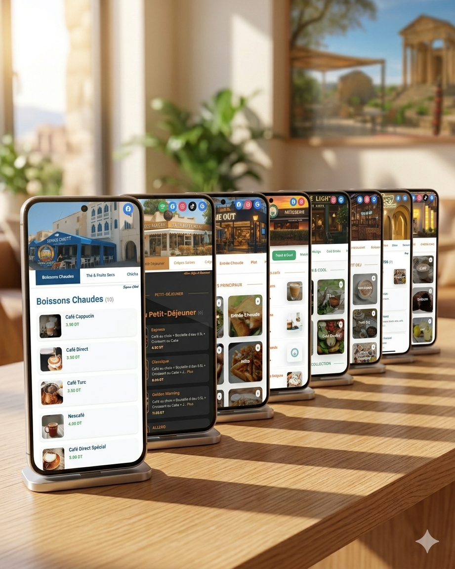 Menu digital QR code sur smartphone